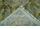 Custom Made Beige And Gray Traditional Hand Knotted wool area rug