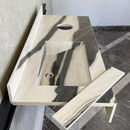 Custom Made Panda White Bathroom Sink, Kitchen Sink, Marble Look Porcelain Sink, High Enginereed Porcelain Design, Custom Handmade Sink (ES-057)