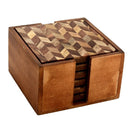 Mascot Hardware Beautiful Square Herringbone Wood Coaster (Set of 6)
