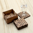Mascot Hardware Beautiful Square Herringbone Wood Coaster (Set of 6)