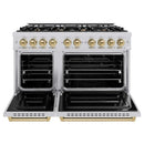 ZLINE 48" Dual Fuel Range, Gas Cooktop, Electric Convection Oven Stainless Steel, Champagne Bronze CDRZ-48-CB