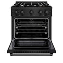 ZLINE 30" Select Dual Fuel Range Gas Cooktop Electric Convection Oven Black Stainless Steel HDRB-30