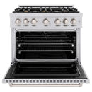 ZLINE 36" Dual Fuel Range, Gas Cooktop, Electric Convection Oven Stainless Steel, CDR-BR-36