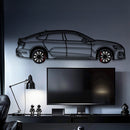Audi RS5 Metal Car Wall Art with Rotating Wheels - Performance Sportback Silhouette Decor - Interactive Automotive Wall Art - KAFMEKA097