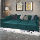 Ainfox 9 Seats + 9 Sides Modular Sectional Sofa Sleeper Sofa Flannel Sofa with Storage Seat