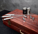 “Texas" Camping Accessories BBQ Tools Set in a Wooden Case, 39 items