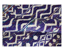 Hand Knotted Blue and White Modern Contemporary Southwestern Tribal Trellis Recycled Silk Area Rug | OP6