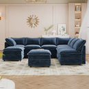 Mirod Versatile 8-Piece Modular Sofa Bed with Storage,Stylish Faux Double-Layer Cushions,Comfortable & Durable Design,Perfect for Any Living Space