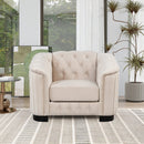 Modern Velvet Upholstered 3-Piece Sofa Set with Rubber Wood Legs in Beige