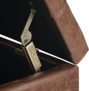 Distressed Umber 36 Inch Storage Ottoman Vegan Faux Leather