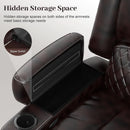 Grey Leather Reclining Loveseat Set With Console And Chairs