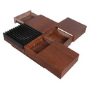 ITALIAN RETRO-Inspired Acacia Wood Storage Coffee Table, Brown & Black, MDF & Acacia, 35x35 inches