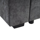 Modern L-Shaped Sectional Sofa with Storage in Gray Chenille, 93.7' Upholstered Couch