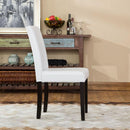 Off White Leatherette Padded Parson Chair Set of 2