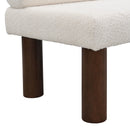 Upholstered Dining Bench, End of Bed, Entryway Bench, Boucle Ottoman for Dining Room, Bedroom, Living Room, Rubber Wood Leg 330 LBS Support, Beige