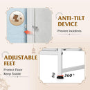 White Fabric Dresser With 6 Drawers And Fabric Bins