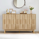 Fluted Six Drawer Dresser Walnut Finish FiftyThreeInchWide