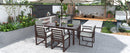 Elegant Patio Dining Set with Removable Cushions in Dark Brown Acacia Wood for Outdoor Spaces