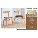 Table and chair set, ancient style solid wood dining table, imitation rattan table legs, beautiful simple solid wood dining chairation