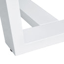 Glass Dining Table Large Modern Minimalist Rectangular for 6-8 with 0.4' Tempered Glass Tabletop and white MDF Trapezoid Bracket,For Kitchen Dining Living Meeting Room Banquet Hall F-1550