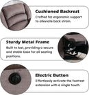 Brown Oversized Electric Recliner Chair With Plush Cushions
