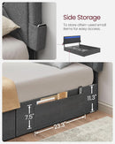 Illuminated Full Size Bed Frame With USB C Ports Headboard