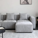 Grey Modular Sectional Sofa Set With Ottoman And Chaise