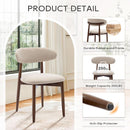 Beige Upholstered Contemporary Wood Dining Chair Set