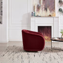 Swivel Accent Chair, 360-degree Swivel Barrel Chair with Velvet Fabric Upholstery, Comfy Pumpkin-Shaped Swivel Chair for Living Room, Bedroom, or Office