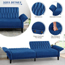 77Inch Velvet Convertible Sofa Bed Featuring Armrests