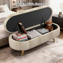 43-Inch Upholstered Storage Ottoman Bench With Hinge