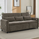 2-in-1 Sofa 82' Three-Seater with Sofa Bed and Reversible Recliner, Dark Grey Chenille
