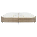 Outdoor Daybed, Patio Rattan Daybed with 5-Position Adjustable Backrest and Removable Cushions & Pillows for Garden, Backyard, Poolside