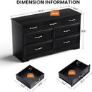 Modern 3 Drawer Bedroom Chest of Drawers with 7 Drawers Dresser, Clothes Organizer -Metal Pulls for Living Room, Bedroom, Hallway, Black, 47.6" x 15.7" x 26.6"