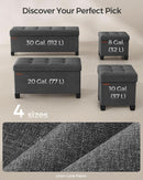 Slate Gray Storage Ottoman Bench 15x30x15.2 Inches