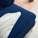 Modern Velvet L Shaped Sectional Sofa for Living Room and Bedroom, Blue, 82.6 Inch