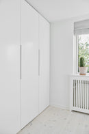 Glossy White "Edge Straight" Tab Drawer Pulls
