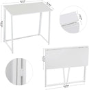 31.5 Inch Folding Desk White For Small Spaces Home Office