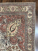 Turkish Sivas Rug 9x12, Handmade Vintage Wool Carpet, Cream Ivory