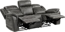 3 Piece Recliner Living Room Set In Brownish Gray Microfiber