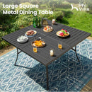 Outdoor Dining Set 9 With Square Table And 8 Swivel Chairs