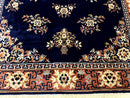 Chinese Wool Rug 8x11, Navy Blue and Terracotta, Floral, Couristan Belgium Power Loomed Carpet