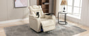 Home Theater Recliner with 270 Degree Swivel, PU Leather, Power Recliner with Tray Table, Phone Holder, Cup Holder, USB Port, White