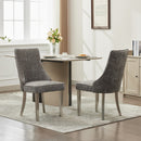 Rayon Cloth Flocking Chenille Dining Chairs Channel Kitchen Dinner Chair Comfy Fabric Upholstered Accent Chair for Dining Room with Silver Brushed Stainless Steel Legs,Set of 2 (Gray), SW1747GY