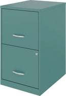 Teal 2-Drawer File Cabinet With Smooth-Glide Drawers, 14.2 Inch Width, 18 Inch Depth, 24.5 Inch Height, Steel