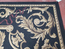 Black and Tan Aubusson Rug, 10 x 14 Aubusson Carpet, New Aubusson Rug, Elegant, Wool, Handmade Area Rug, Flatweave Rug, Large Aubusson Rug