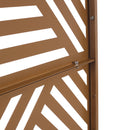 Freestanding Decorative Privacy Screen for Deck Balcony Patio, Metal Privacy Screen 76' H×48' W, Brown