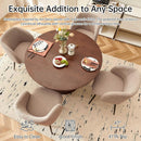 Forty Seven Inch Round Dining Table Set Walnut Finish Woodgrain Chairs