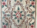 Chinese Aubusson Runner Rug 2.4 x 11, Hand Tufted Beige Floral European Design Hallway Rug, Elegant Rug, Vintage Wool Rug 11ft Long