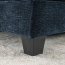 Contemporary Chenille Upholstered Sectional Sofa with Ottomans, USB Ports, Cup Holders & Storage, Blue